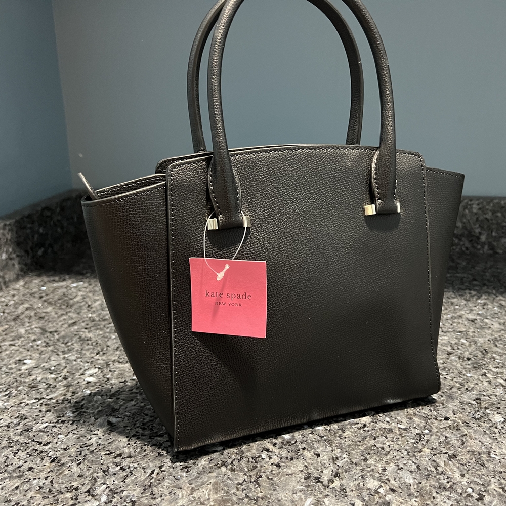Elegant Black Leather Tote Bag